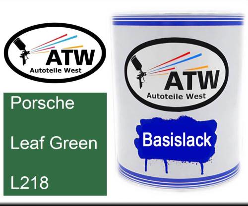 Porsche, Leaf Green, L218: 1L Lackdose, von ATW Autoteile West.